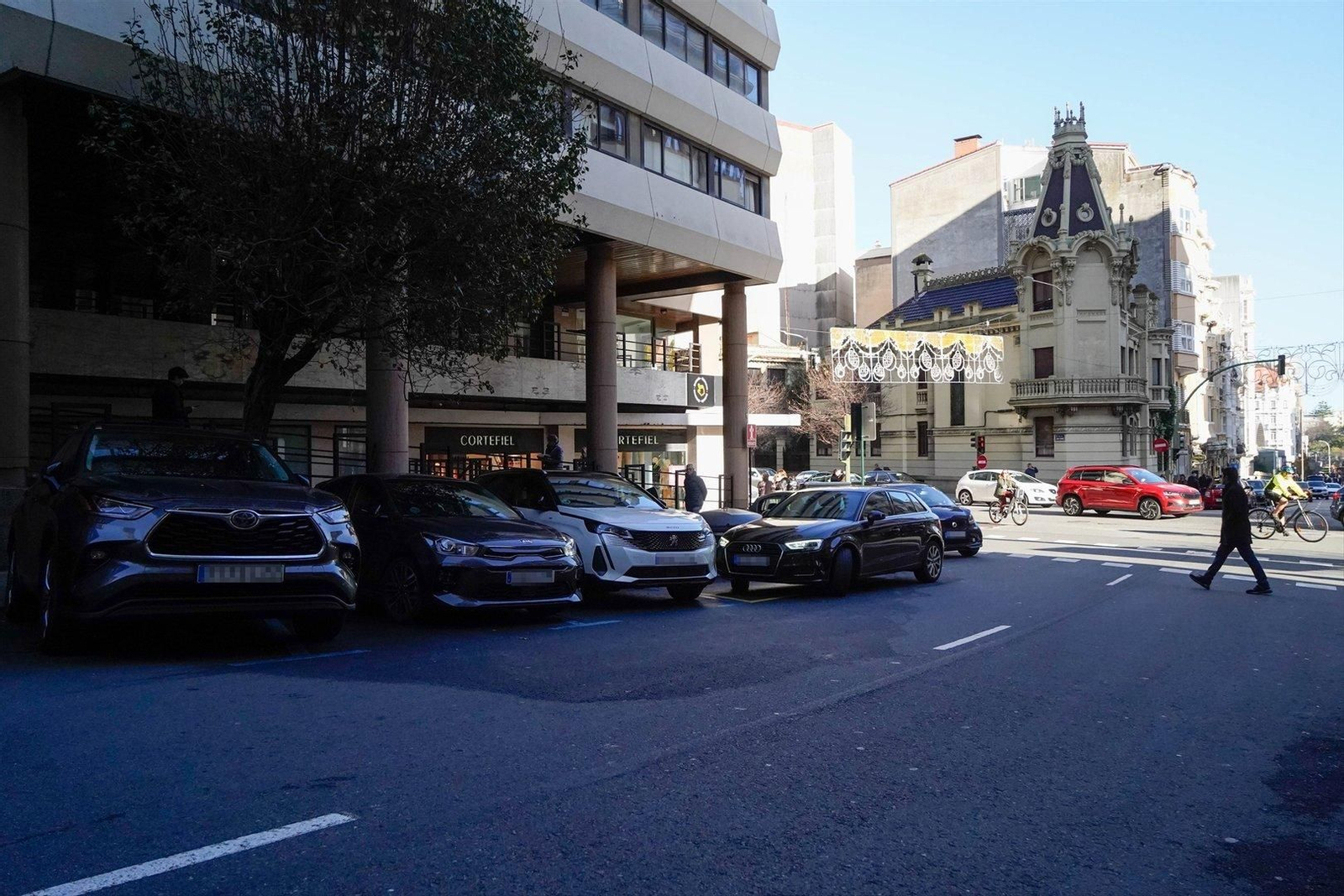 La zona donde ocurrieron los hechos, a 24 de diciembre de 2023, en A Coruña. // EP