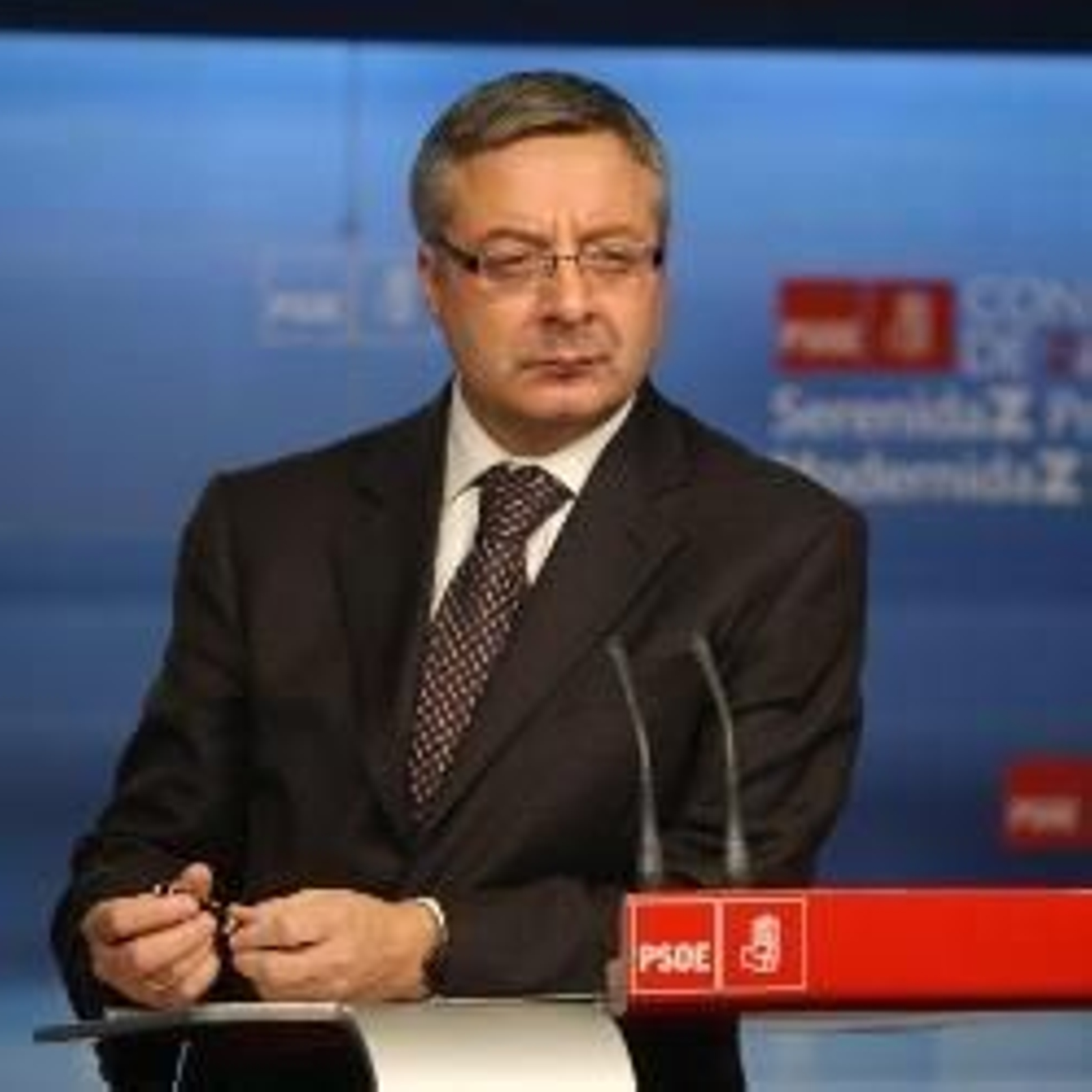 Comparecencia de José Blanco en la sede socialista.