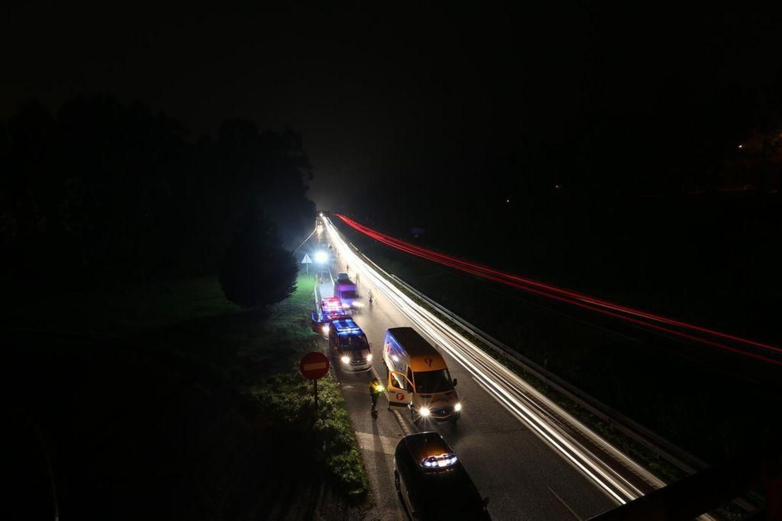 Control de la Guardia Civil en la A52 en O Porriño // Alberte