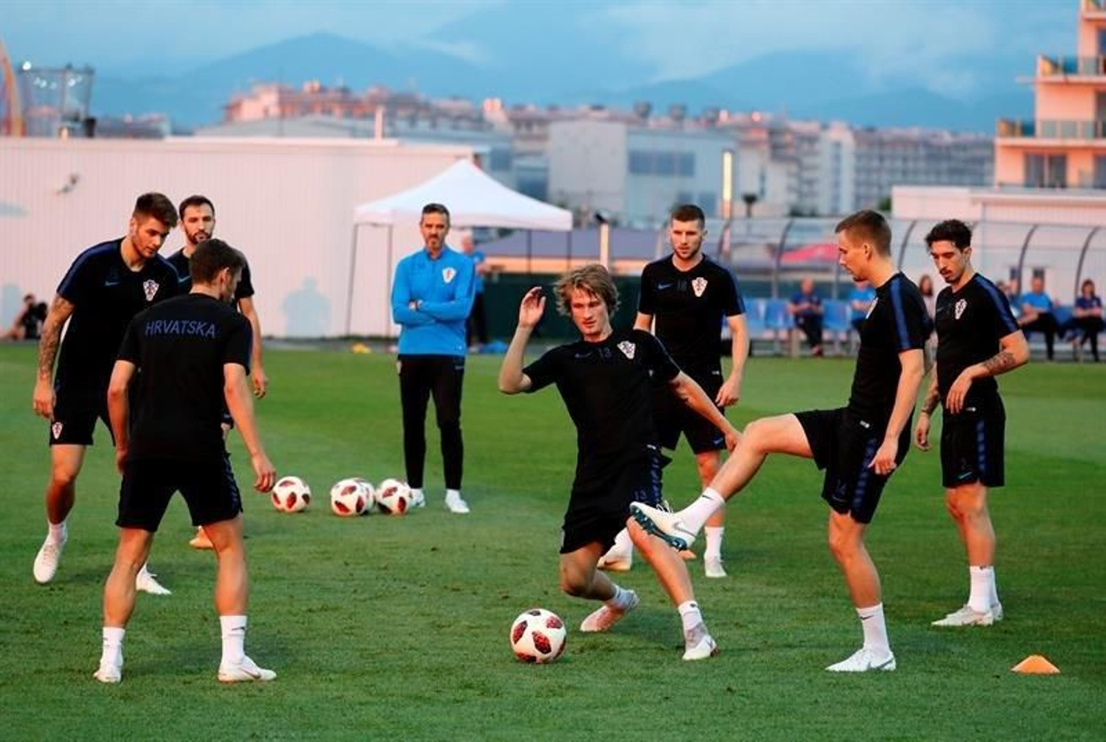Jugadores de Croacia durante un entrenamiento