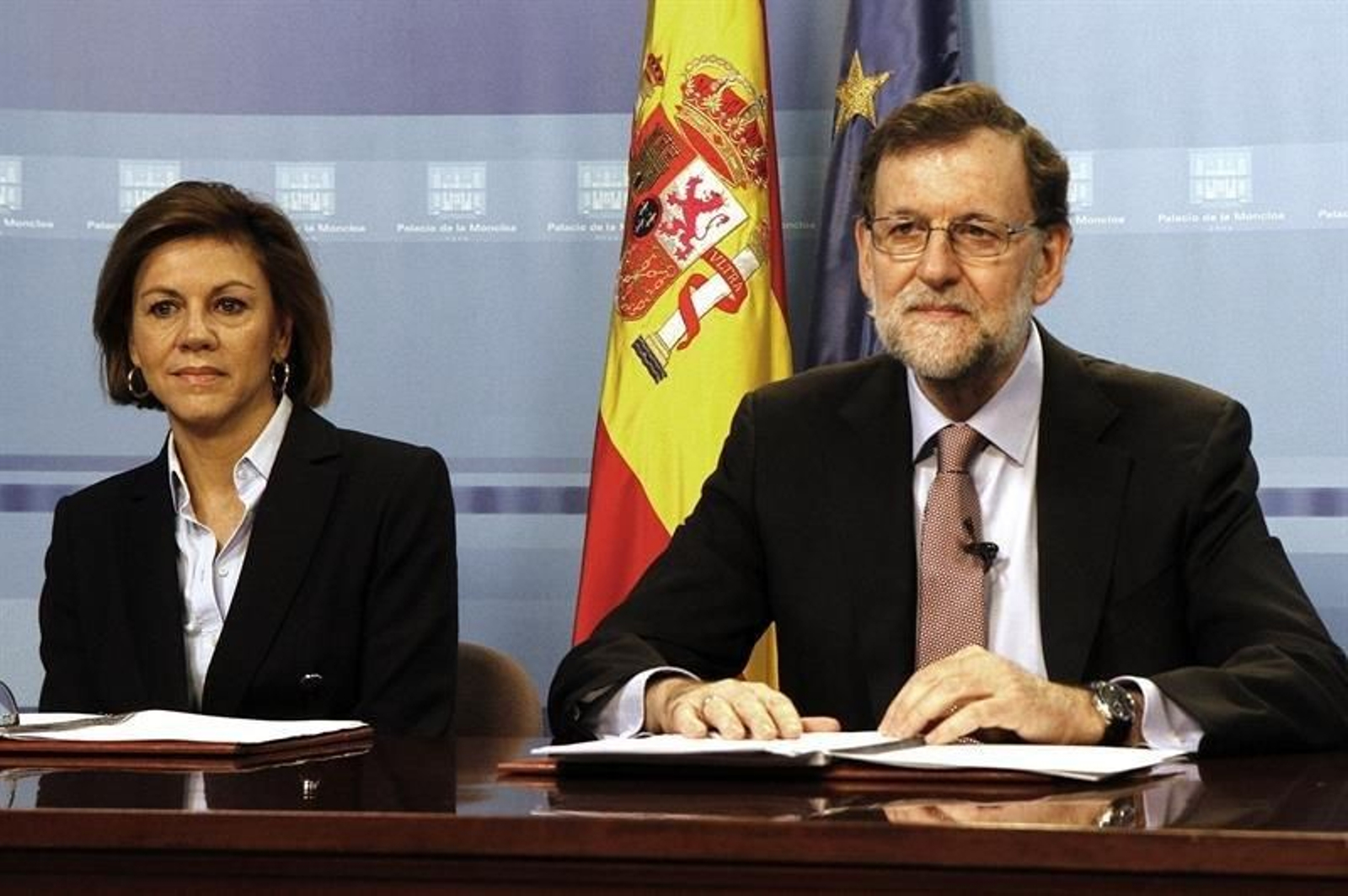 Mariano Rajoy, junto a la ministra de Defensa, María Dolores de Cospedal