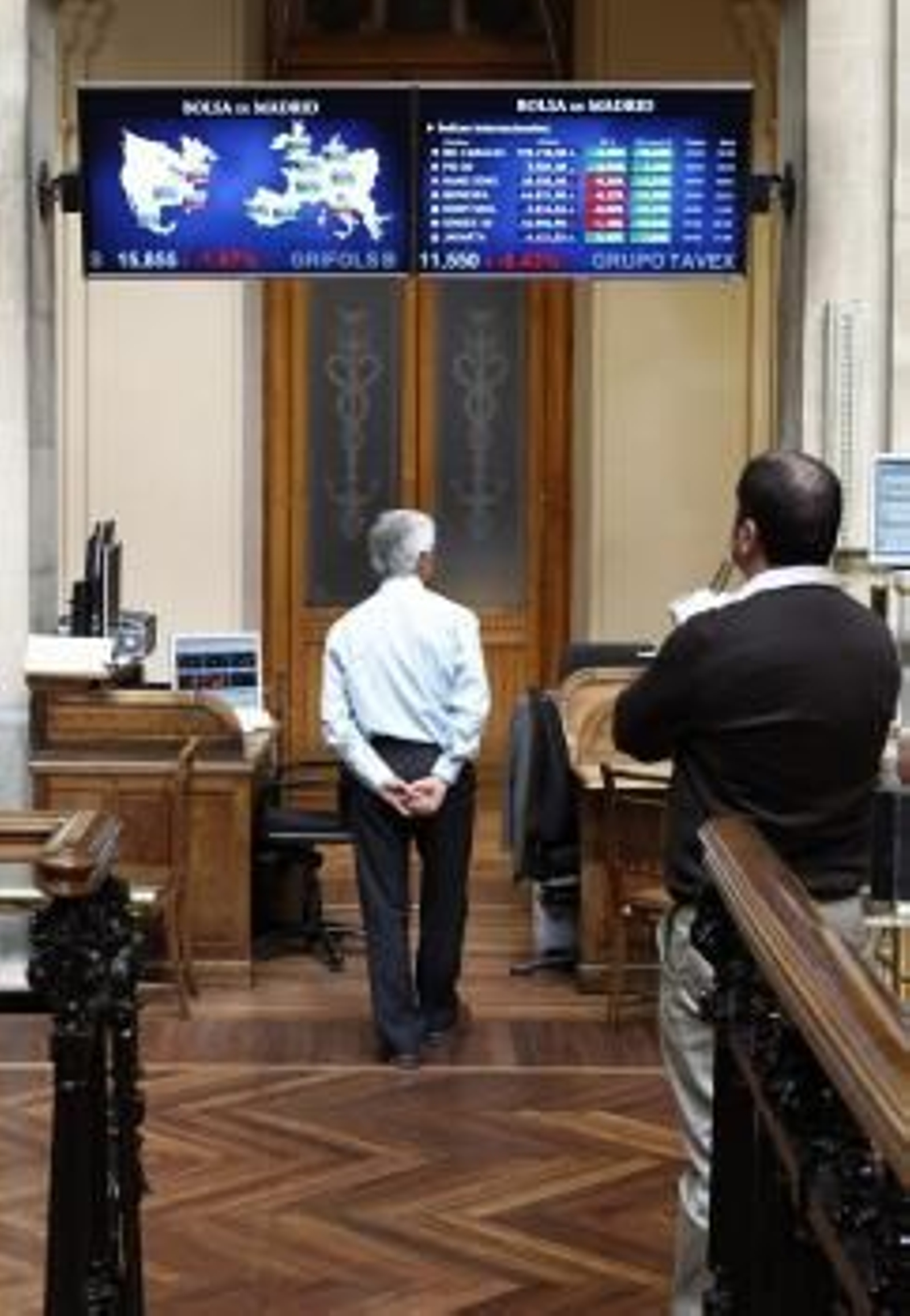 Panel de cotización en la Bolsa de Madrid del Ibex 35 (Foto: EFE)
