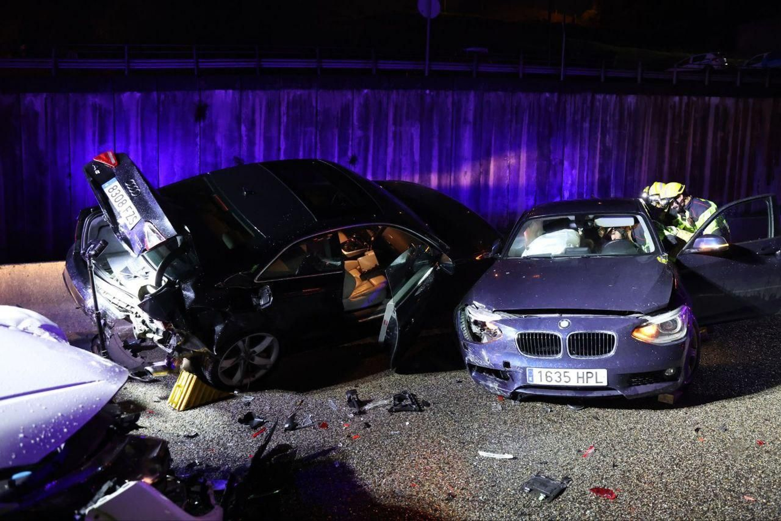 Accidente en la A-55 dirección Vigo en Mos. // Alberte