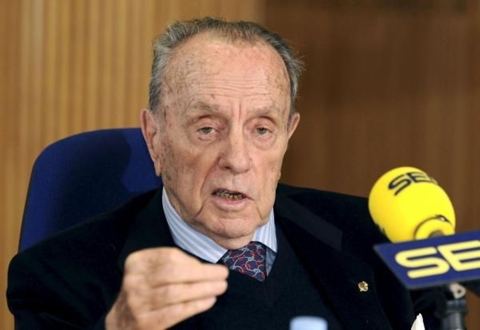 El presidente fundador del Partido Popular, Manuel Fraga. (Foto: Pedro Menéndez)