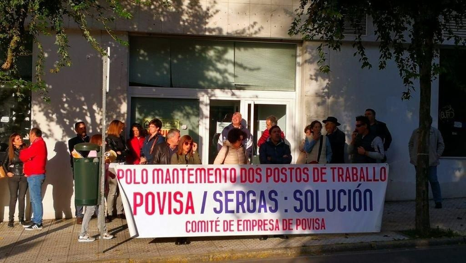 Los trabajadores se manifestaron en Santiago.