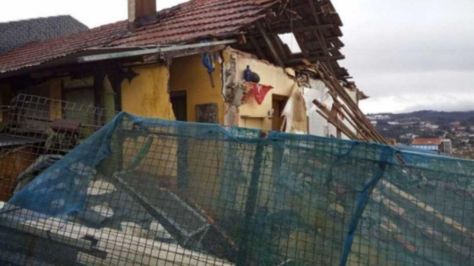 Estado en el que quedó la vivienda tras el derrumbe.
