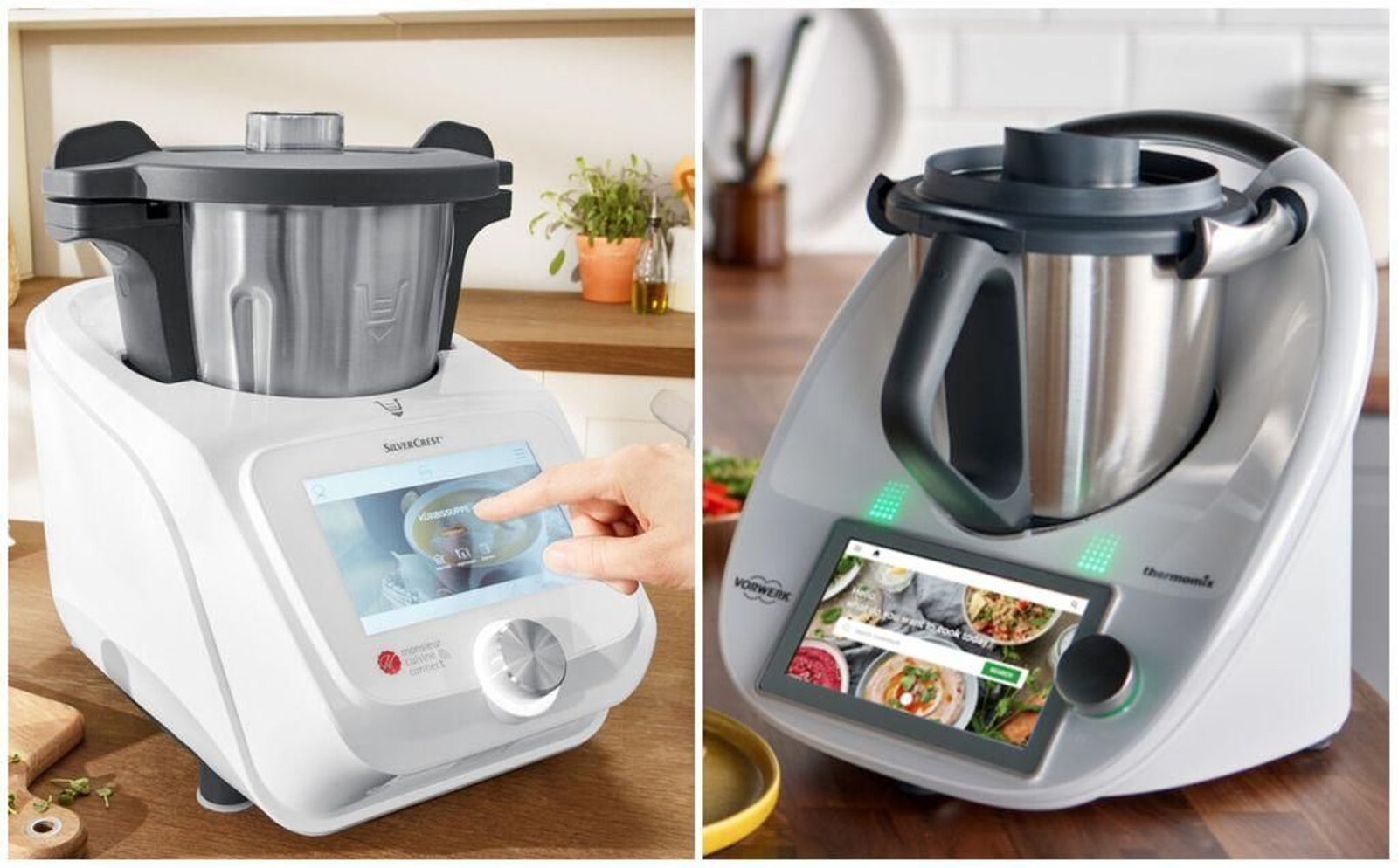 Los dos robots de cocina por los que se ha iniciado una batalla legal en los juzgados de Barcelona.