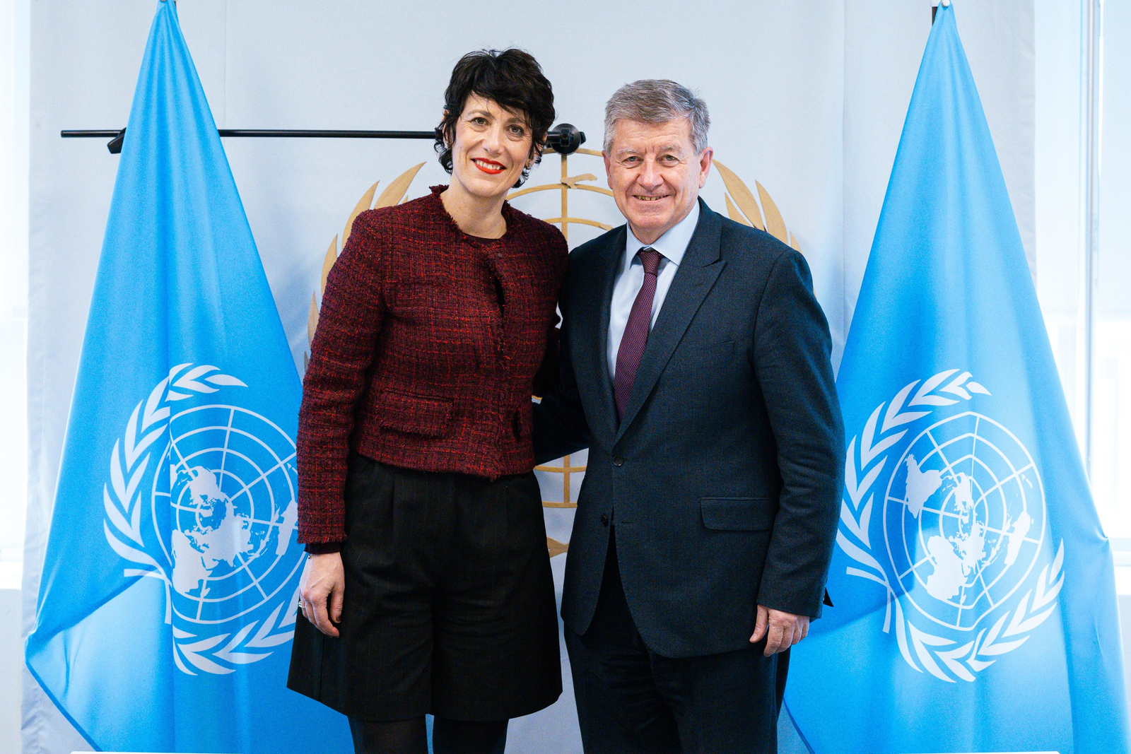 La ministra de Inclusión, Seguridad Social y Migraciones, Elma Saiz, se reunió con Guy Ryder, secretario general adjunto de Políticas Sociales de la ONU.