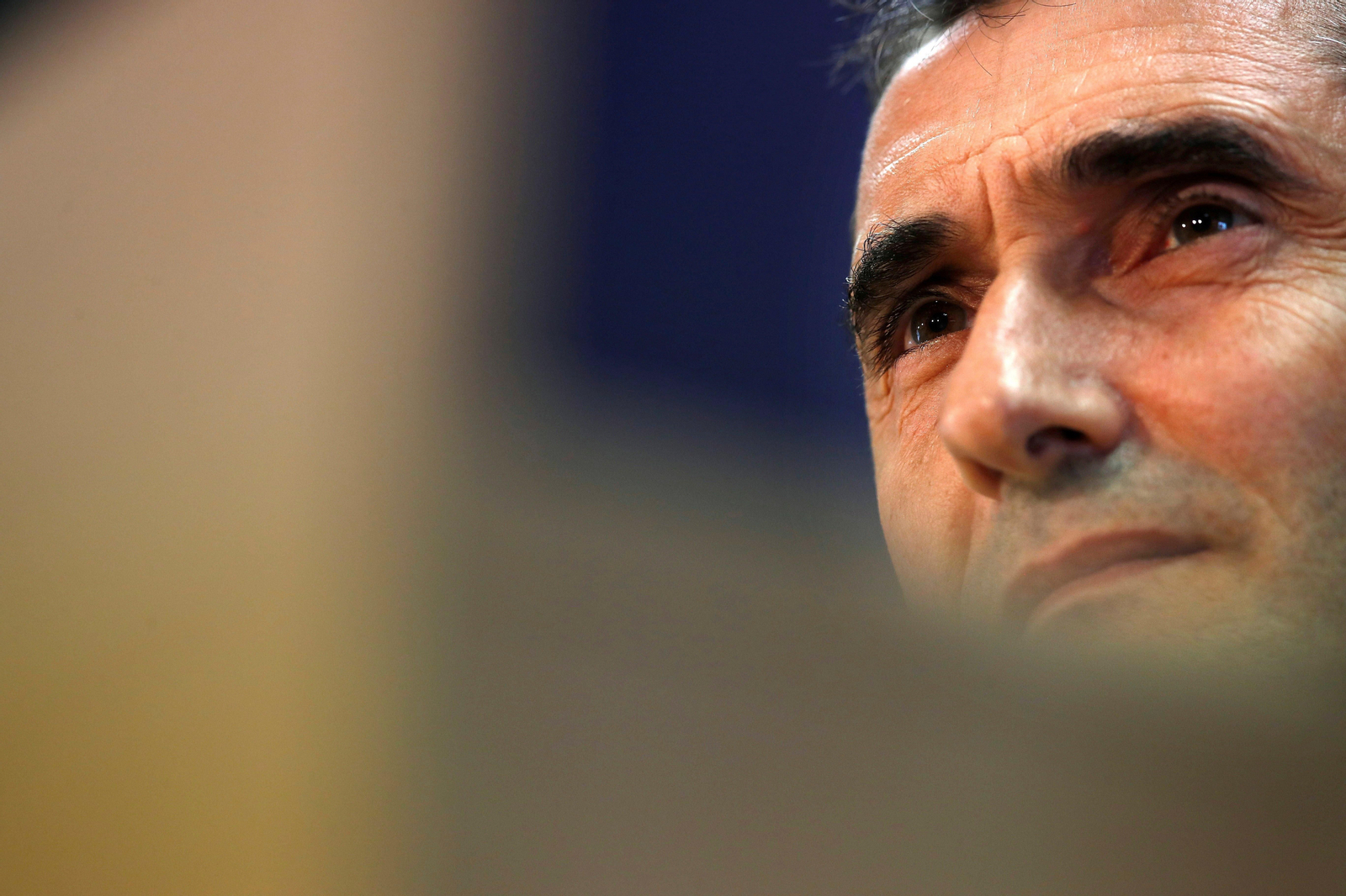 El entrenador del Barcelona, Ernesto Valverde, ayer.