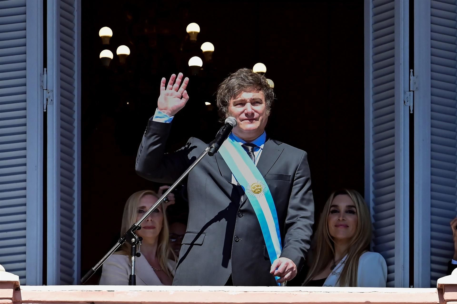 El presidente argentino, Javier Milei, durante su toma de posesión en la Casa Rosada.