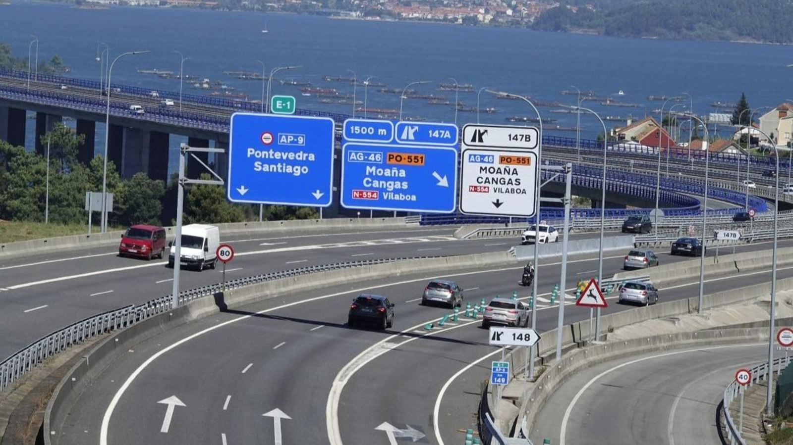 El tramo por la autopista entre Vigo y Pontevedra, el más utilizado en la AP-9.