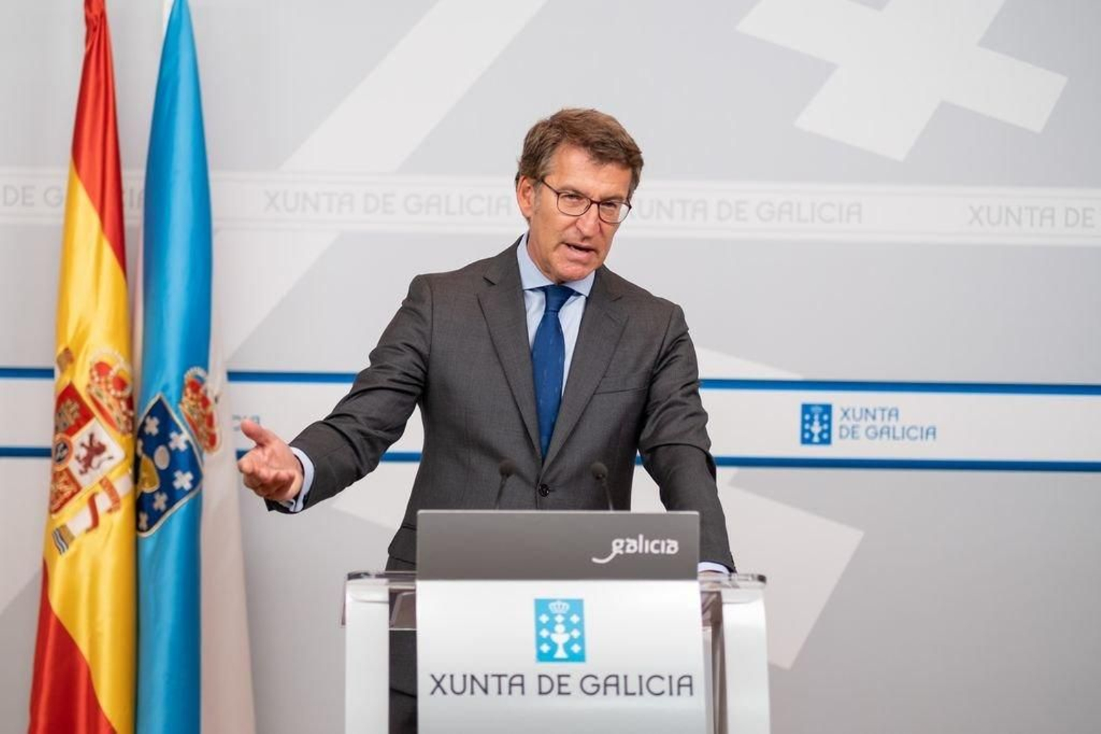 El presidente de la Xunta, ayer tras la reunión del su Ejecutivo.