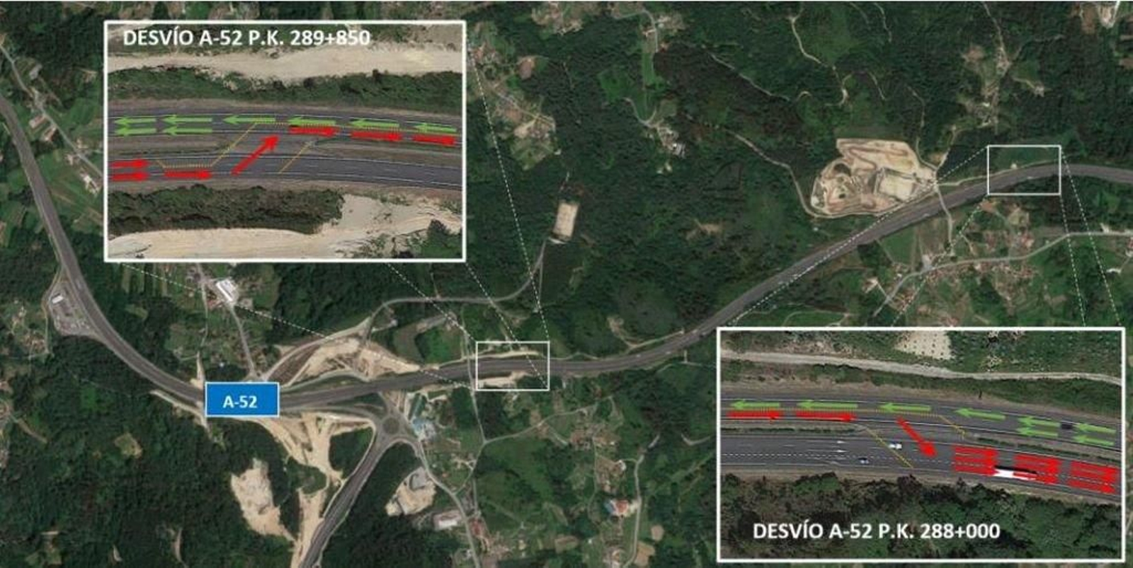 Información de Fomento sobre los desvíos habilitados.