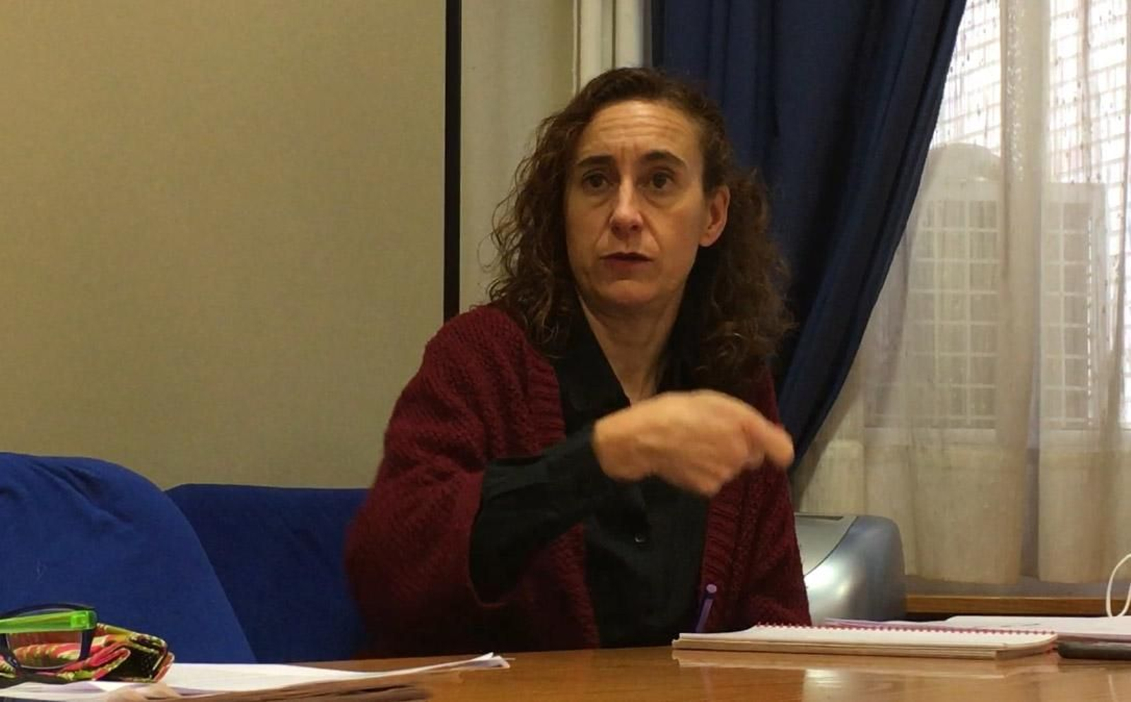 La directora general de Políticas Migratorias, Patricia Ruiz de Irízar, en un momento de la reunión