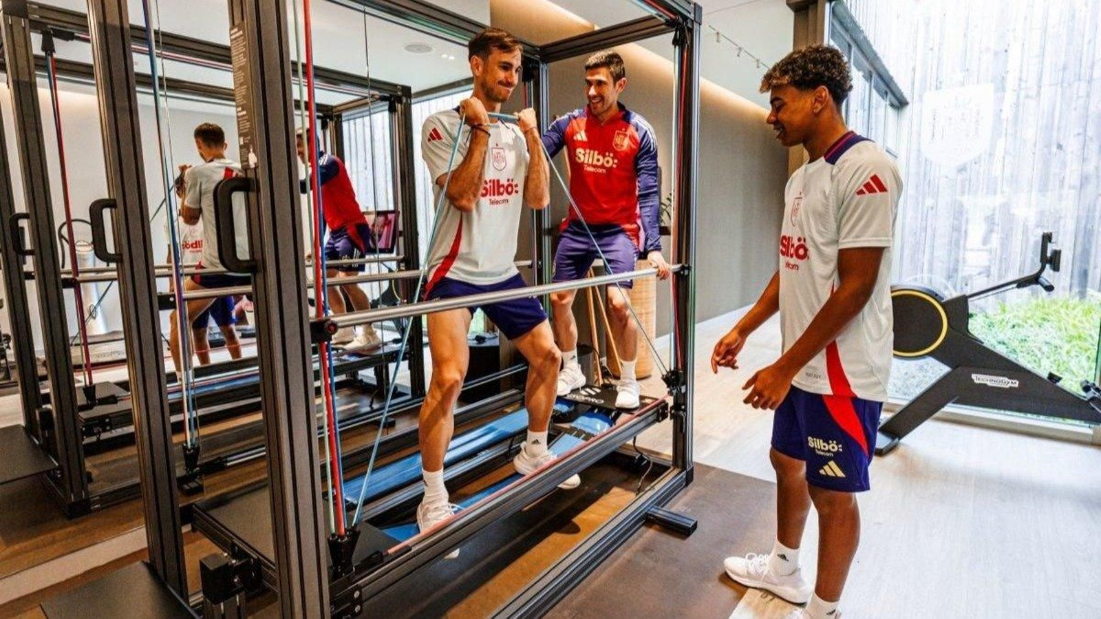 Fabián y Lamine Yamal trabajaron ayer en el gimnasio, al igual que el resto de la selección.
