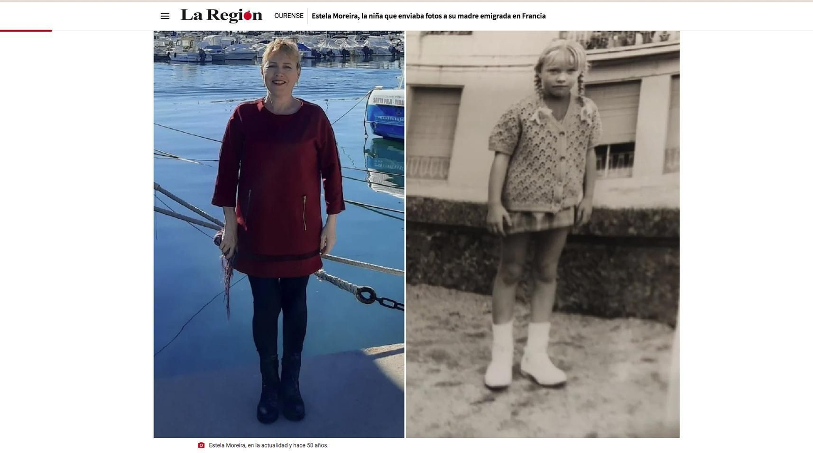 Estela Moreira en la actualidad y hace 50 años