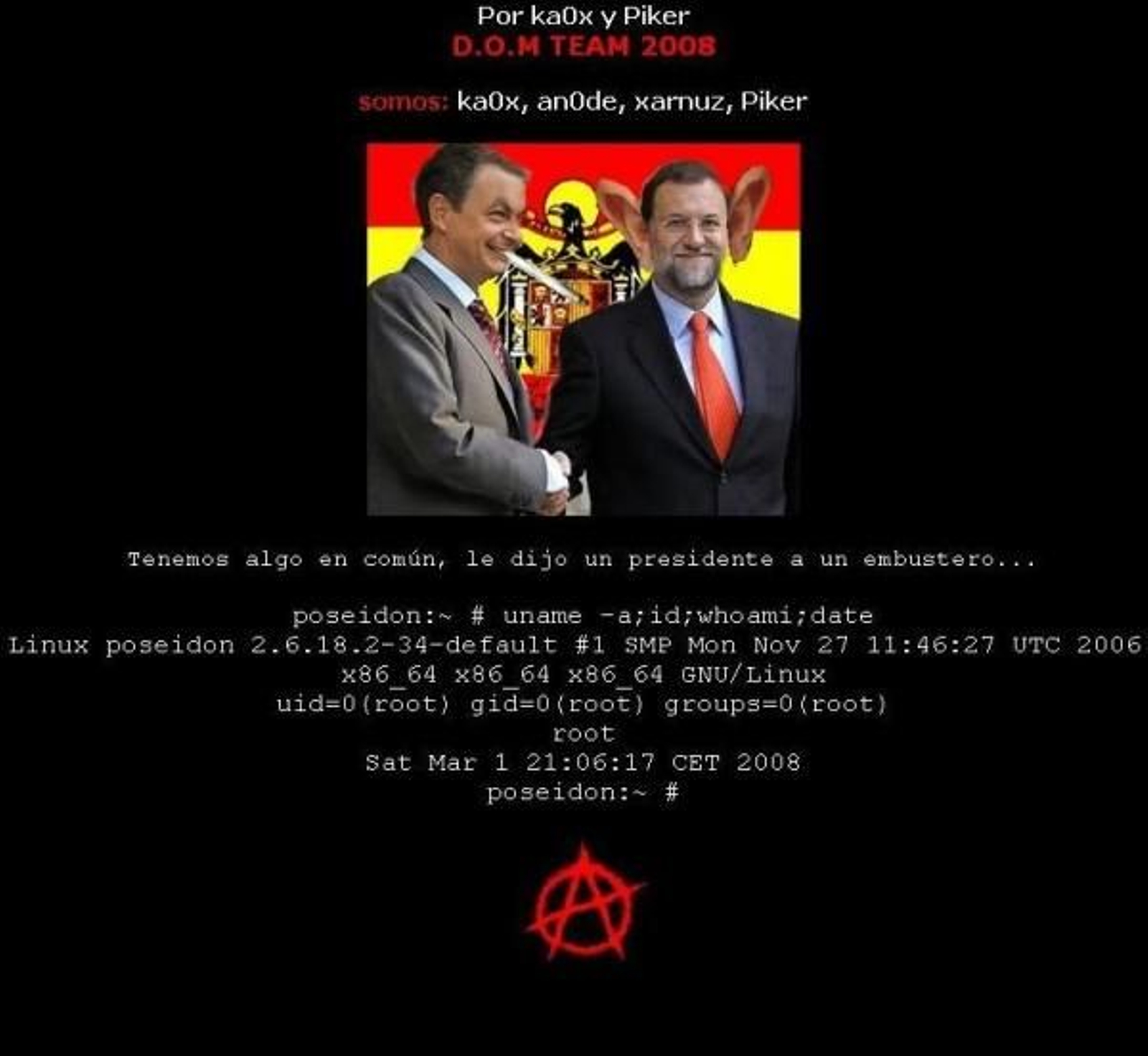 Imagen del fotomontaje insertado por los 'hackers'  (Foto: Archivo)