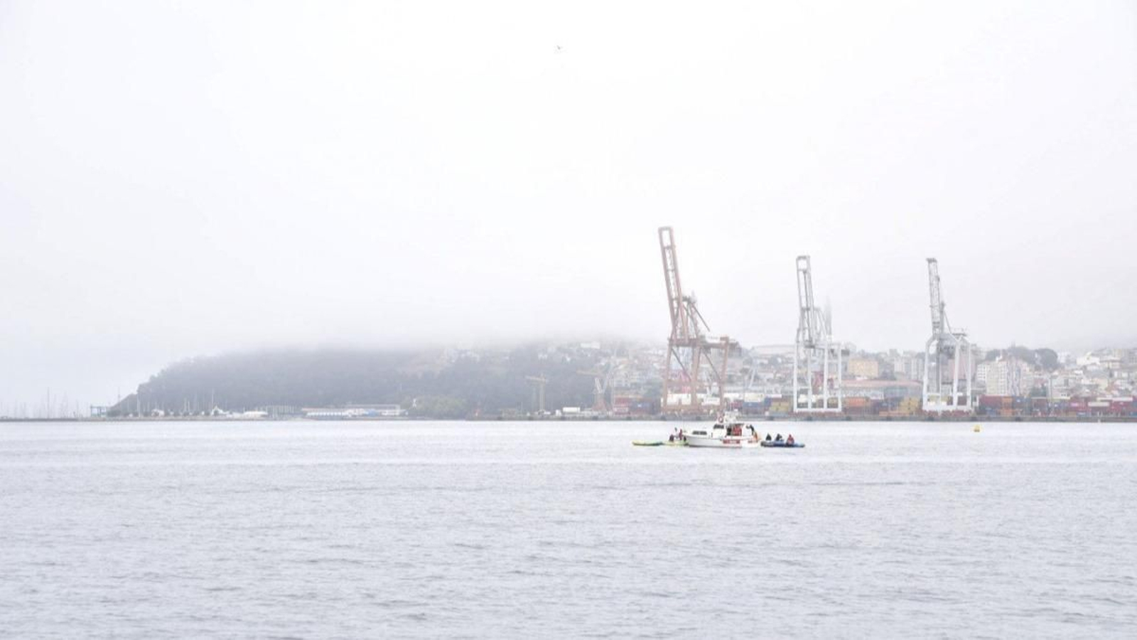 Niebla, a primera hora de la mañana en Vigo.