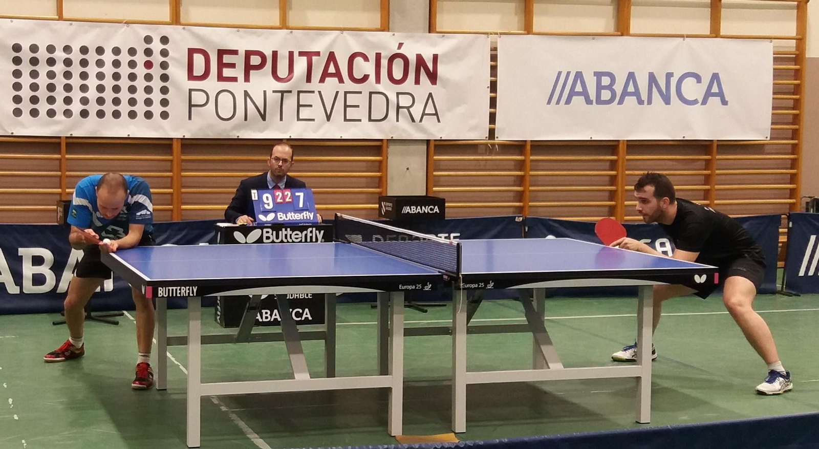 Imagen del decisivo partido entre Carlos Machado y Diogo Martins, el último del duelo.