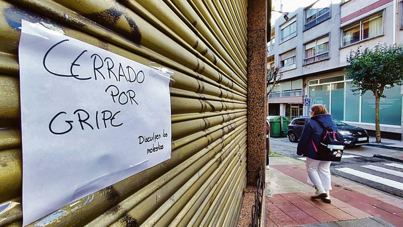 La gripe obligó a echar el cierre temporal a algún establecimiento de hostelería como este de Teis.