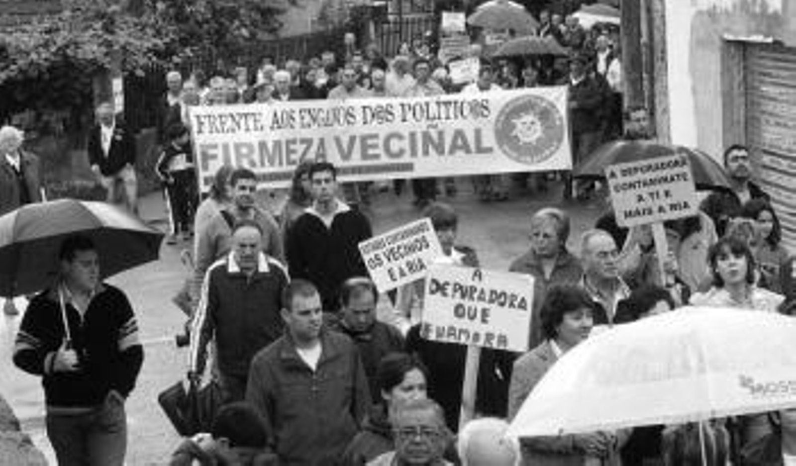 Protesta de los vecinos de Coruxo contra la futura depuradora.