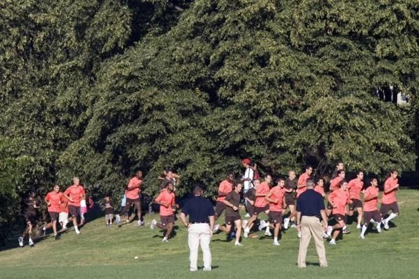 Los jugadores realizaron un entrenamiento en el Central Park.
