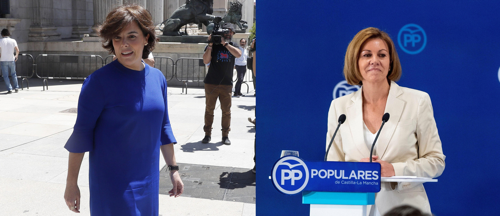 Santamaría y Cospedal anunciaron su candidatura para suceder a Mariano Rajoy.