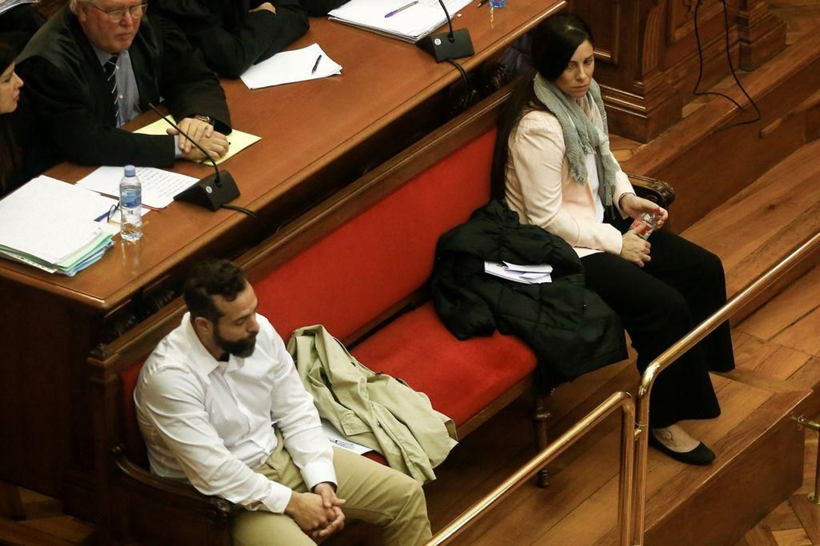 Los dos condenados, durante el juicio, el pasado mes de febrero.