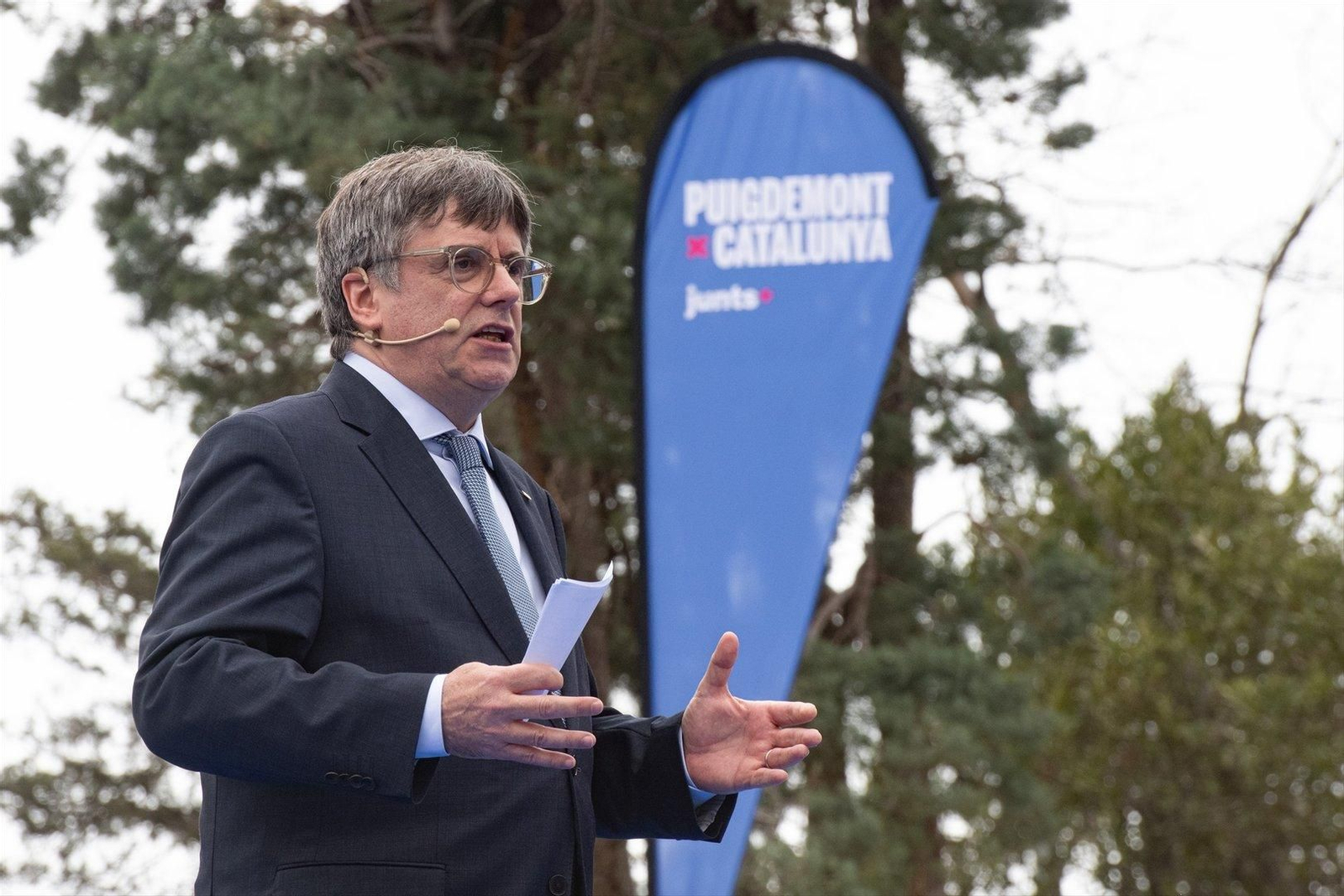 El expresidente de la Generalitat y candidato de Junts a las elecciones catalanas, Carles Puigdemont. // Europa Press