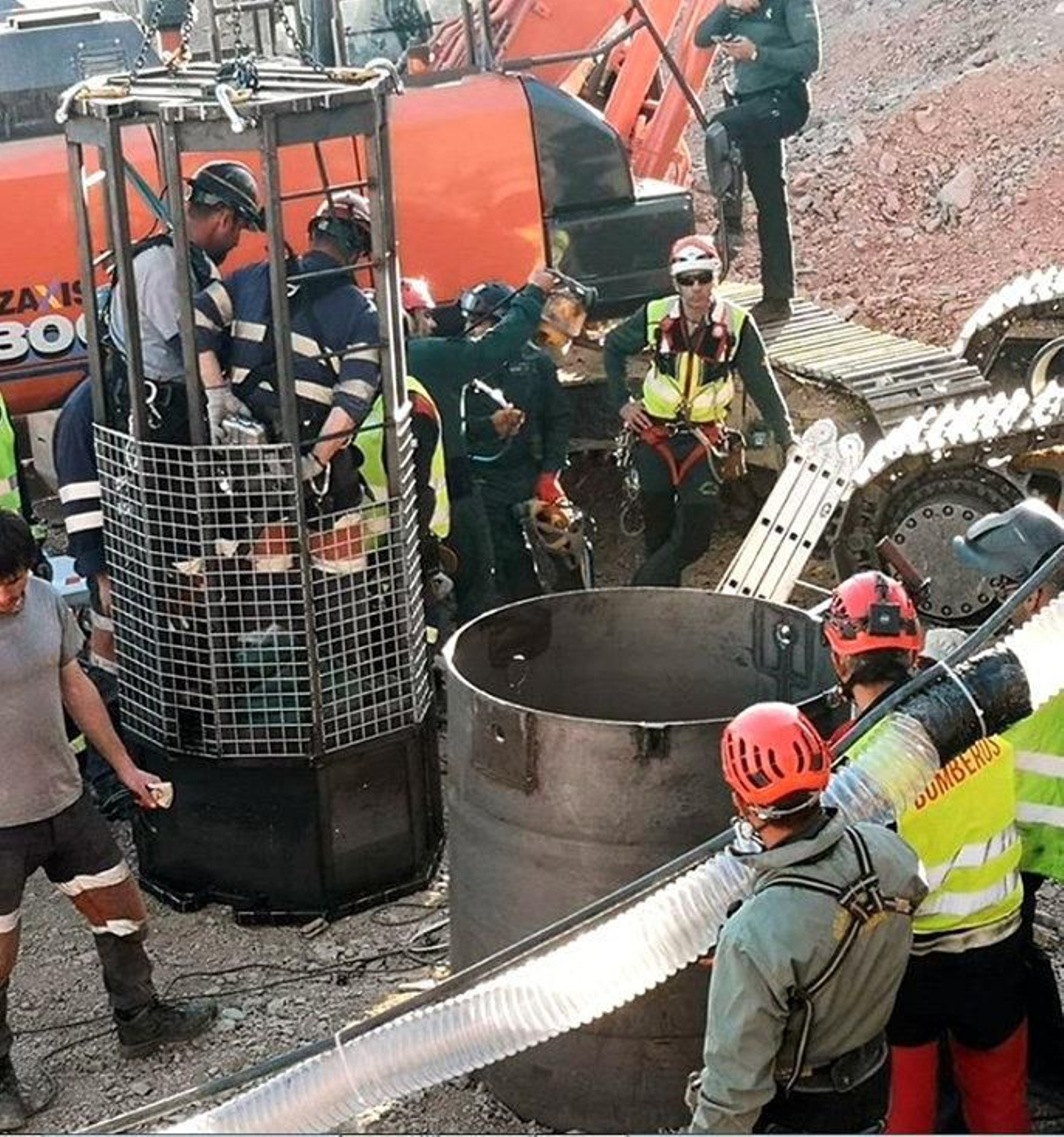La Brigada de Salvamento Minero en el túnel con el objeto de rescatar a Julen.