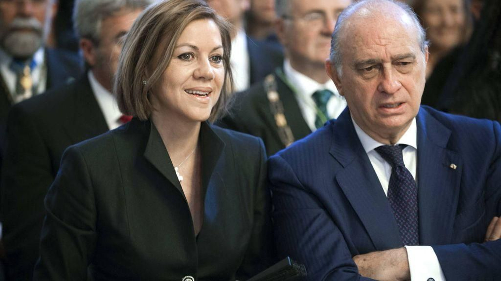 María Dolores de Cospedal y Jorge Fernández Díaz, juntos cuando eran miembros del Gobierno de Rajoy.