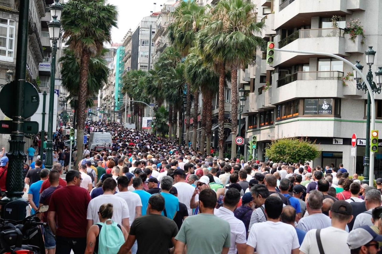 Cuarta jornada de la huelga del metal en Vigo.