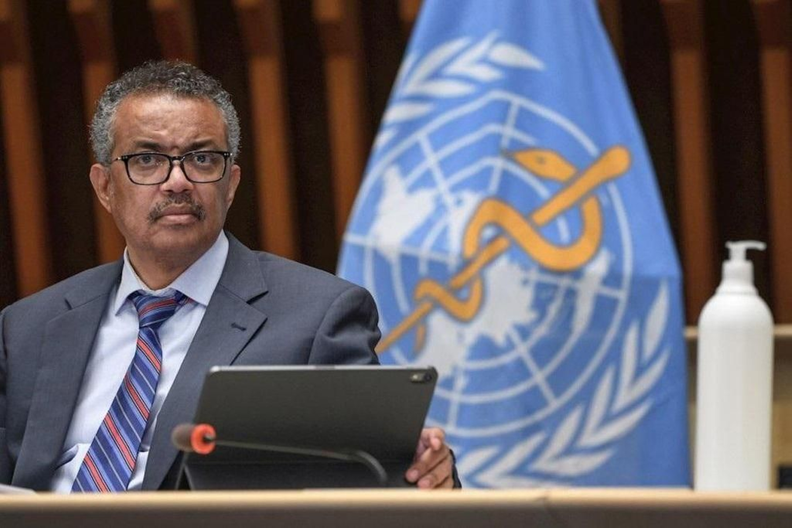 El director general de la OMS, Tedros Adhanom, durante la comparecencia.