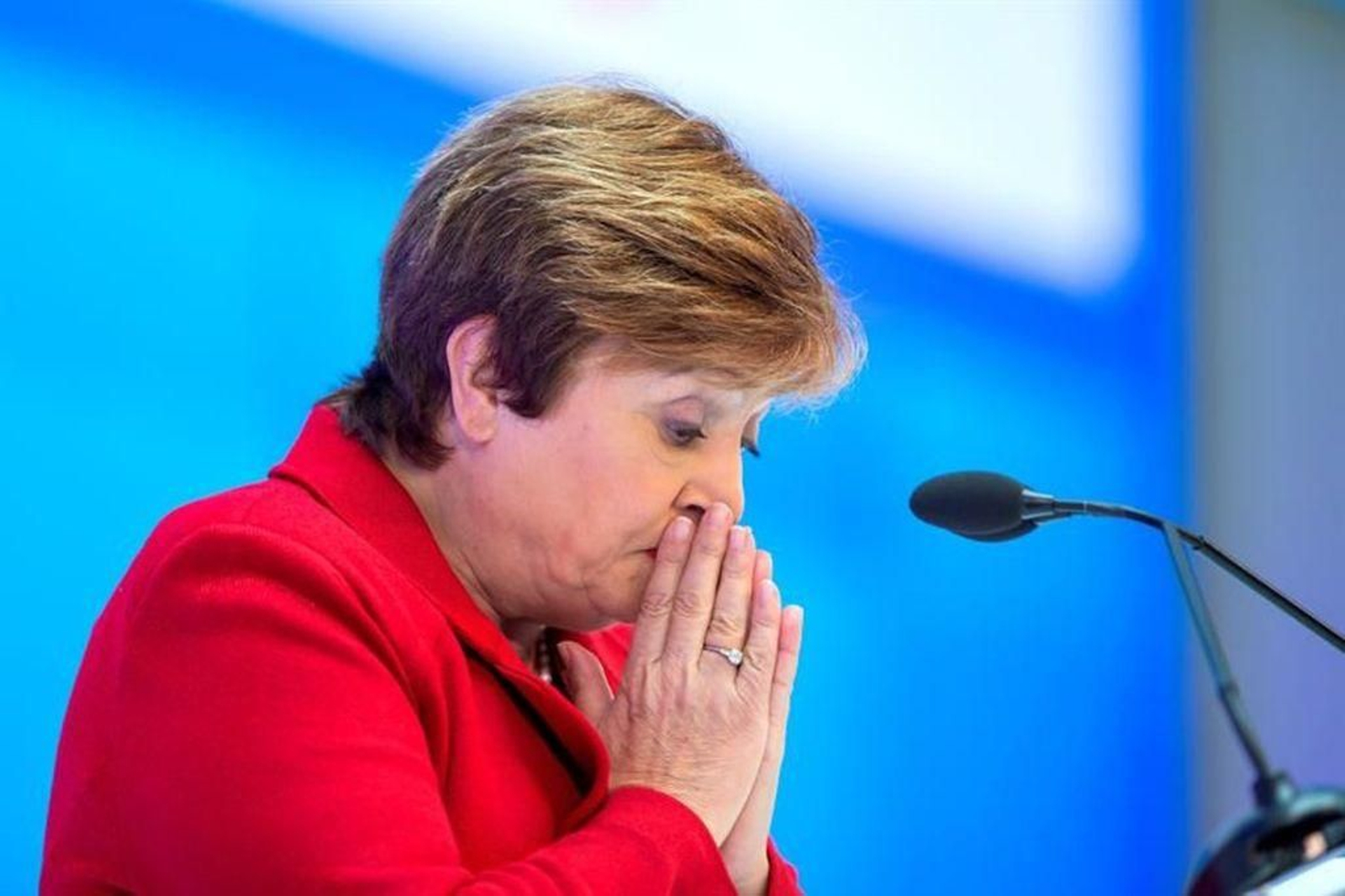 Kristalina Georgieva, directora general del FMI, durante una comparecencia.