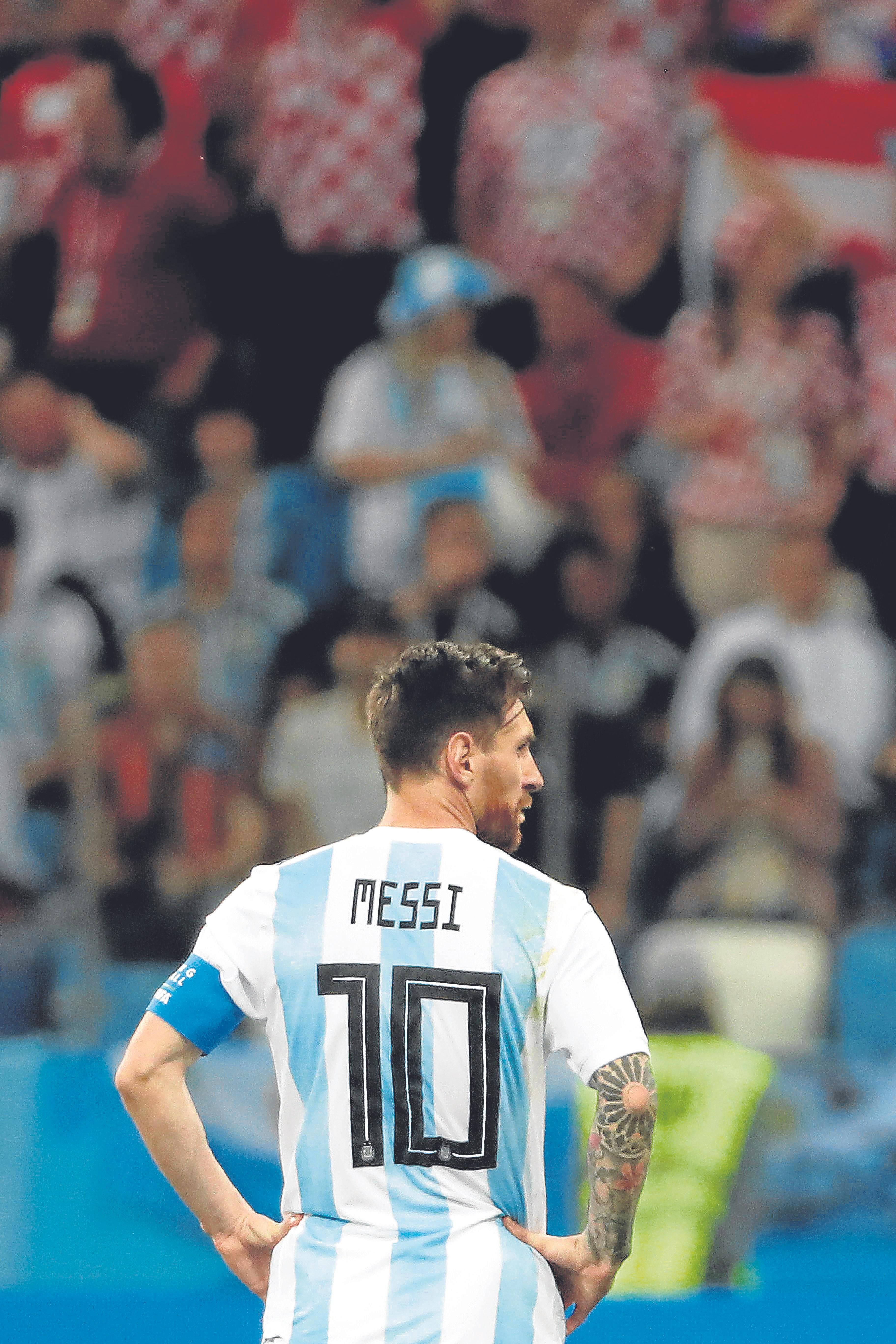 Lionel Messi, durante el partido que Argentina acabó perdiendo ante Croacia.