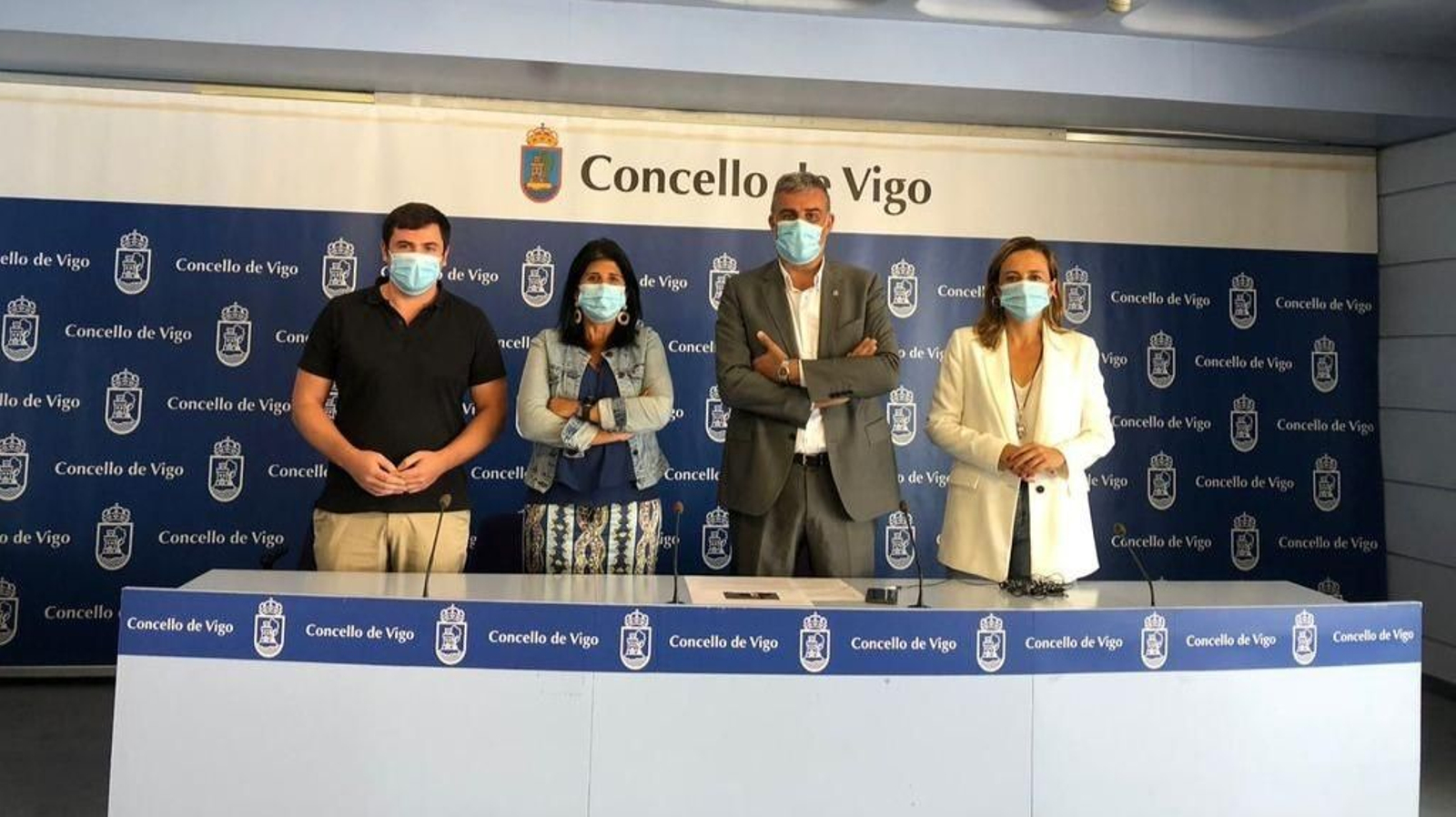 Los concejales del PP, ayer en rueda de prensa.