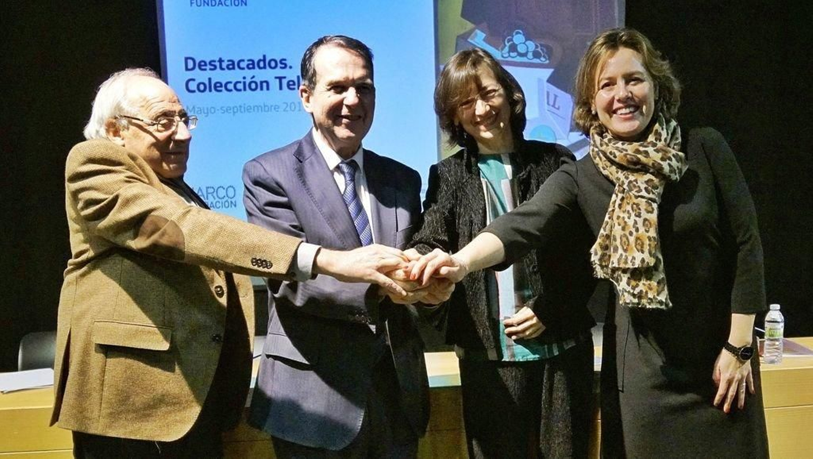 Cayetano Rodríguez y Abel Caballero con las responsables de Telefónica Laura Fernández Orgaz y Marta Menéndez.