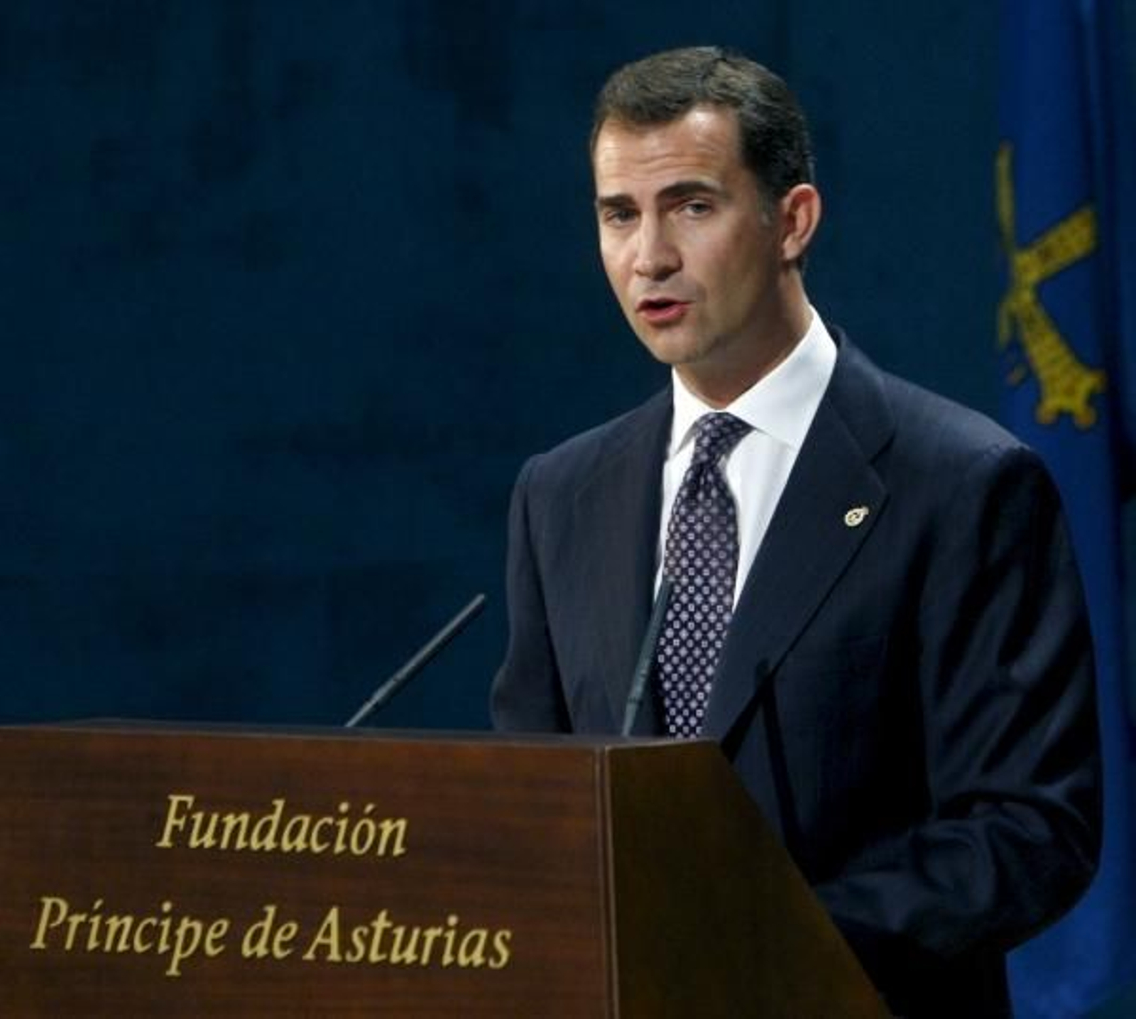El Príncipe de Asturias, durante su intervención. (Foto: Manuel H. de León)