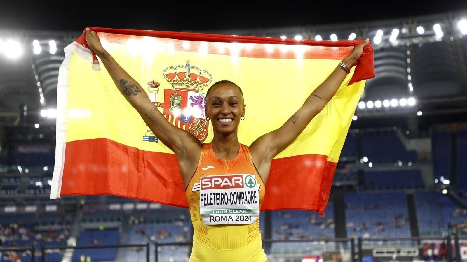 Ana Peleteiro tras lograr la medalla de oro. // COE
