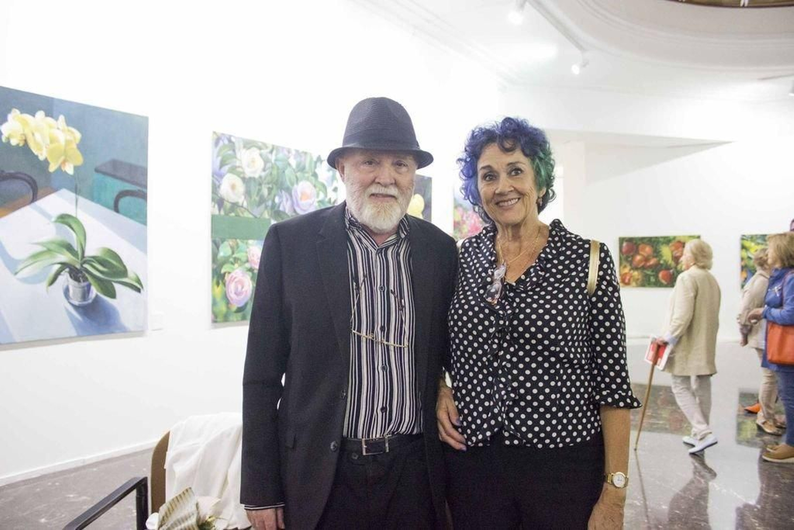 Puri del Palacio, junto a su marido, el ex-alcalde Manuel Soto, en la inauguración de la muestra.