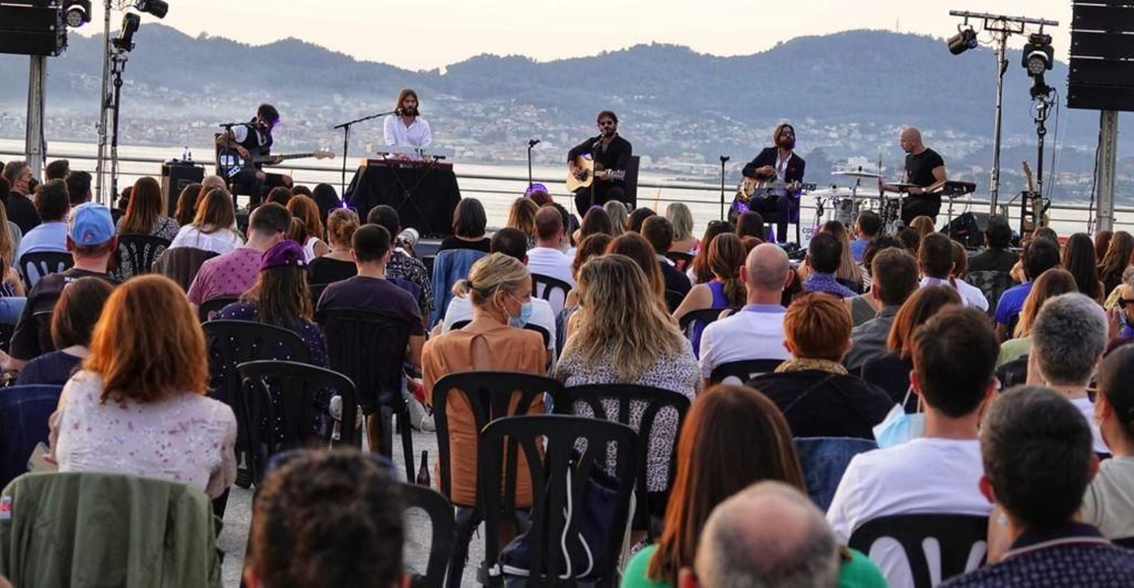La banda murciana, en la terraza del Auditorio Mar de Vigo.