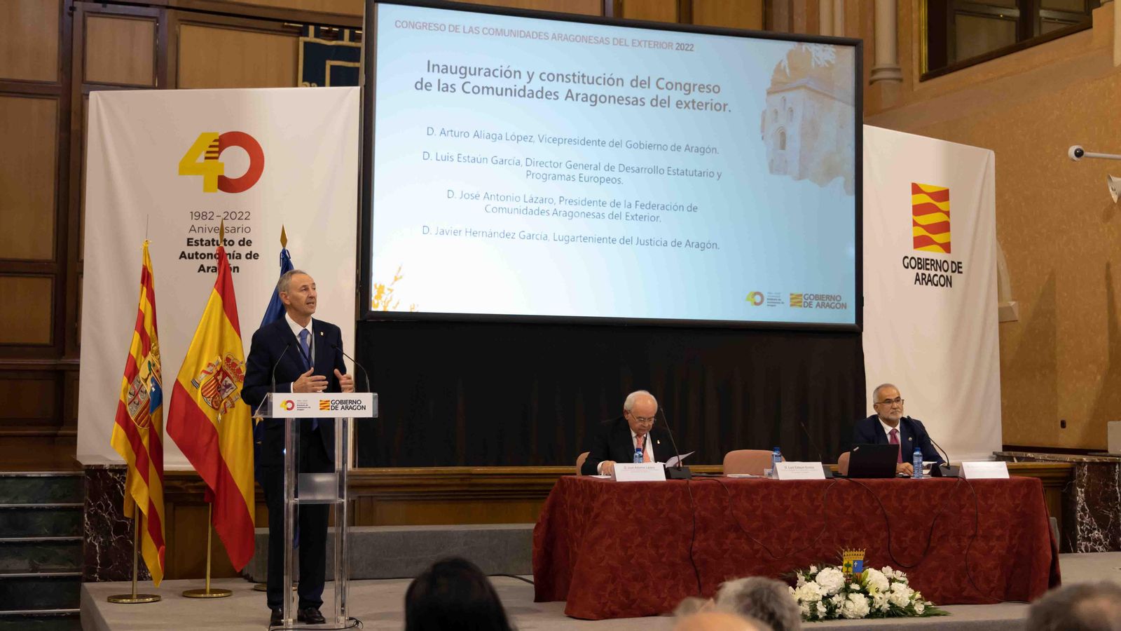 Inauguración por el director general de Desarrollo Estatutario y Programas Europeos, Luis Estaún