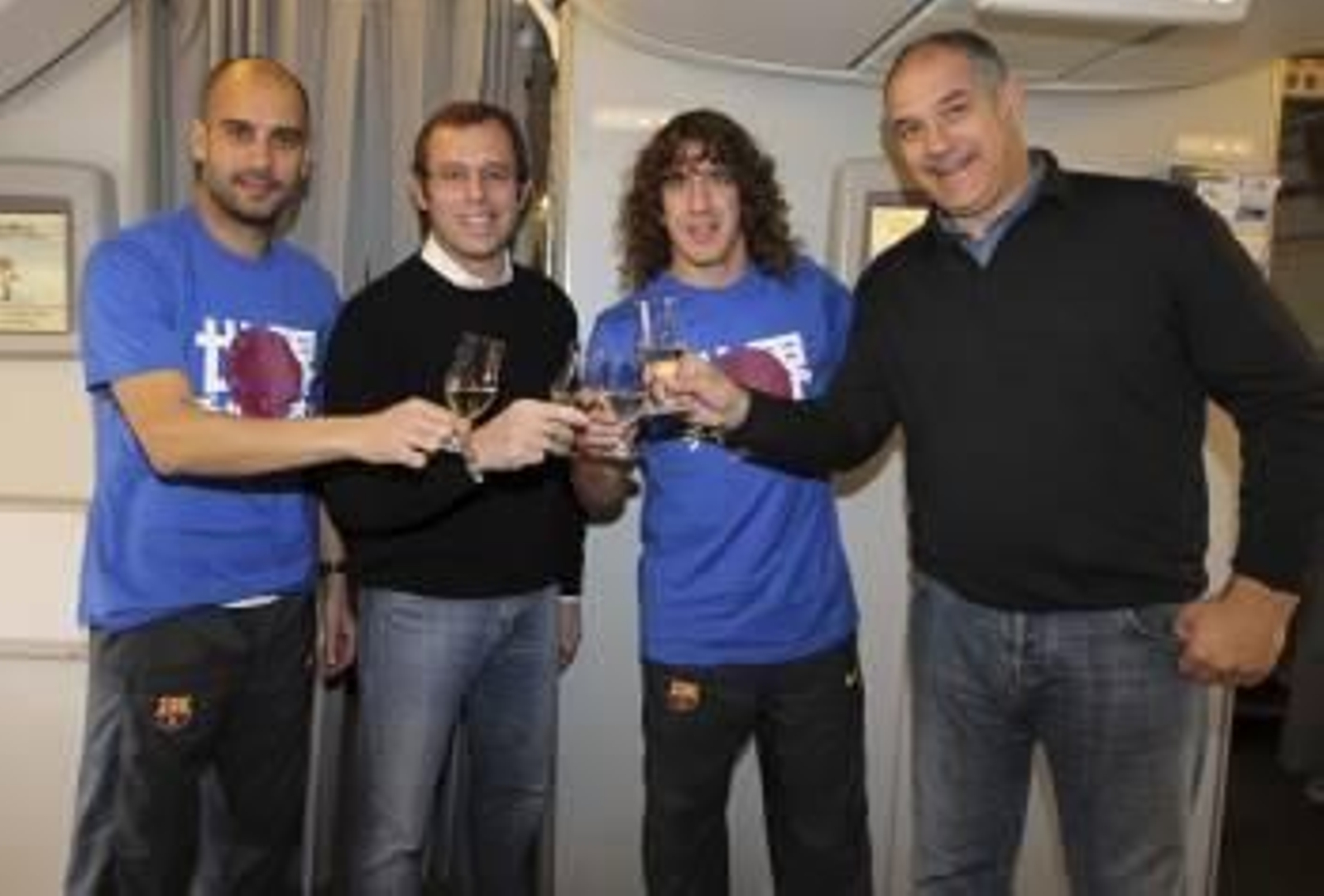 Rosell, el lunes junto a Guardiola, Puyol y Zubizarreta. (Foto: MIGUEL RUIZ)
