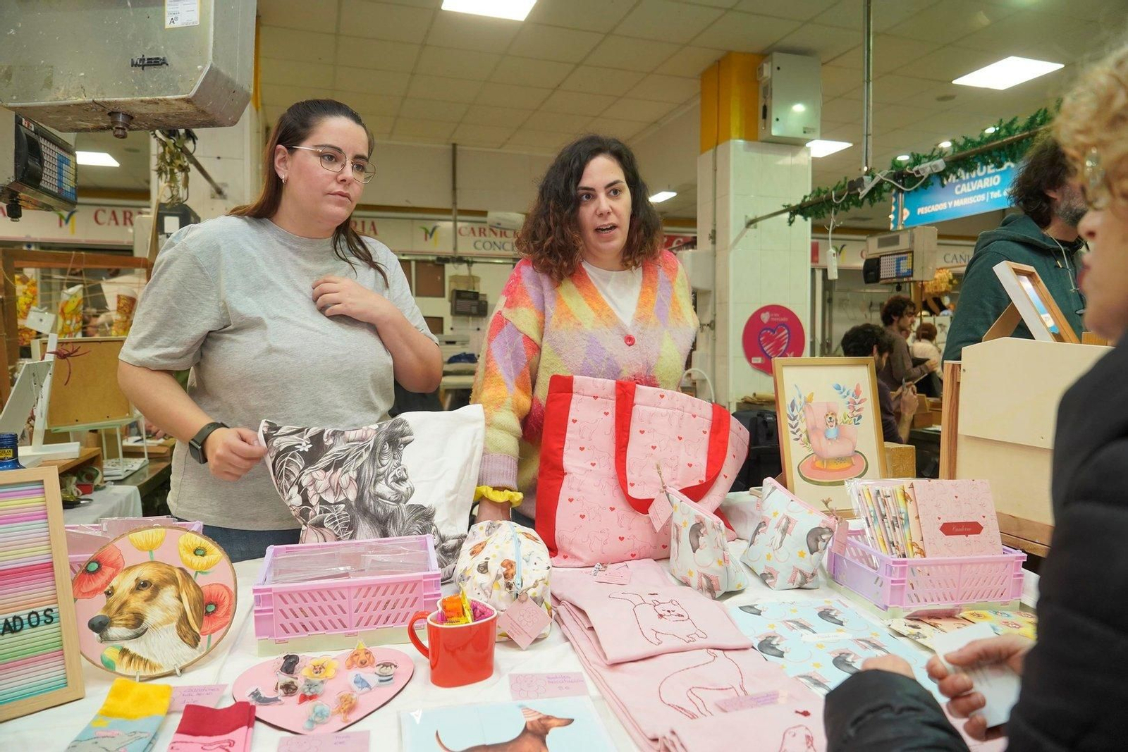 Un dos postos en ‘O Gran Mercado de Arte’ no Calvario.