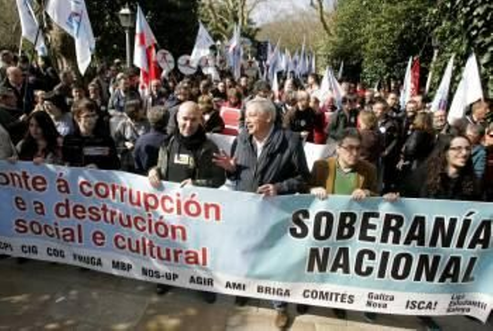 Vázquez, en la manifestación. (Foto: XOÁN REY)