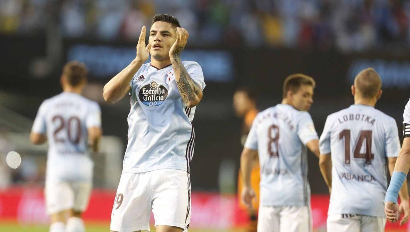 Gabriel 'Toro' Fernández celebra su único gol en Liga.