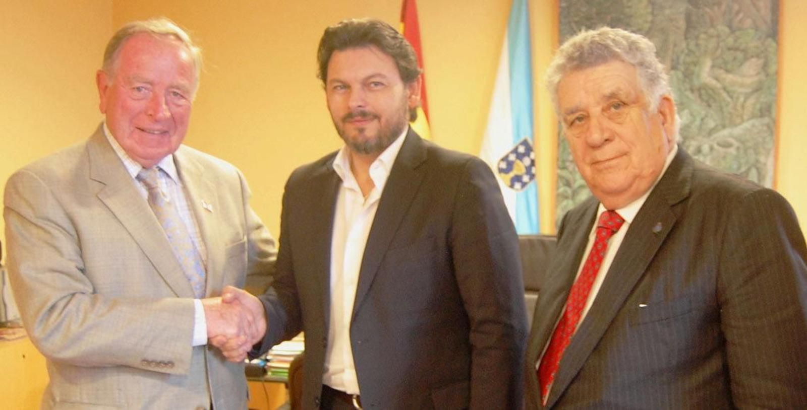 John T. Dunleavy, Rodriguez Miranda y el empresario gallego Tony Sánchez.