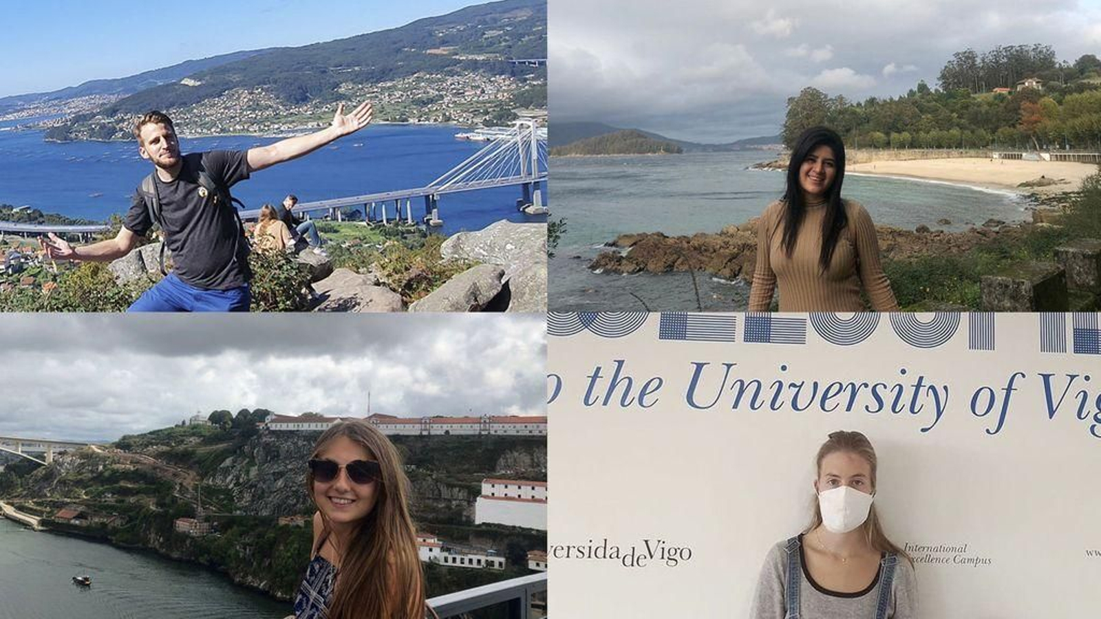 Arriba, Mikolaj (Polonia) y Katherine(El Salvador). Abajo, las alumnas Katie (Reino Unido) y Victoria (Francia).