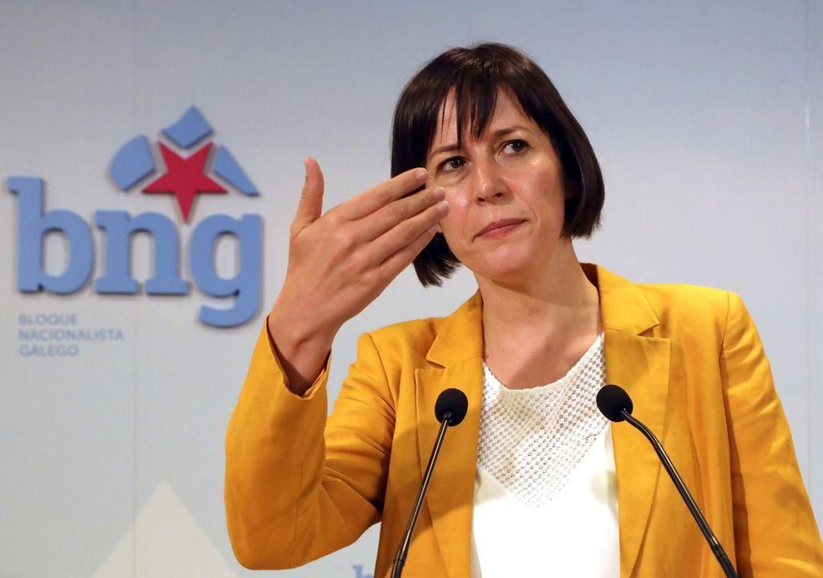 Pontón, durante la rueda de prensa en Santiago.