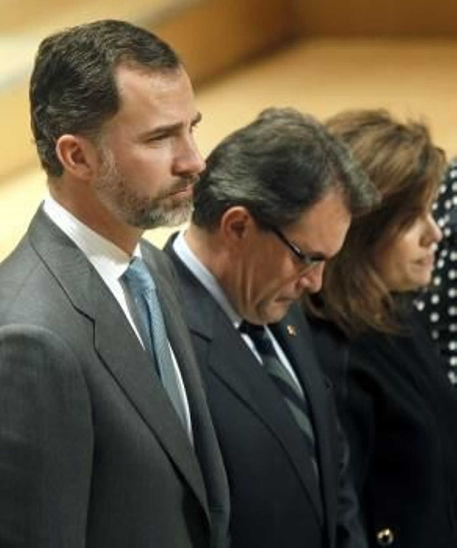 El príncipe Felipe, Artur Mas y Soraya Sáenz de Santamaría.